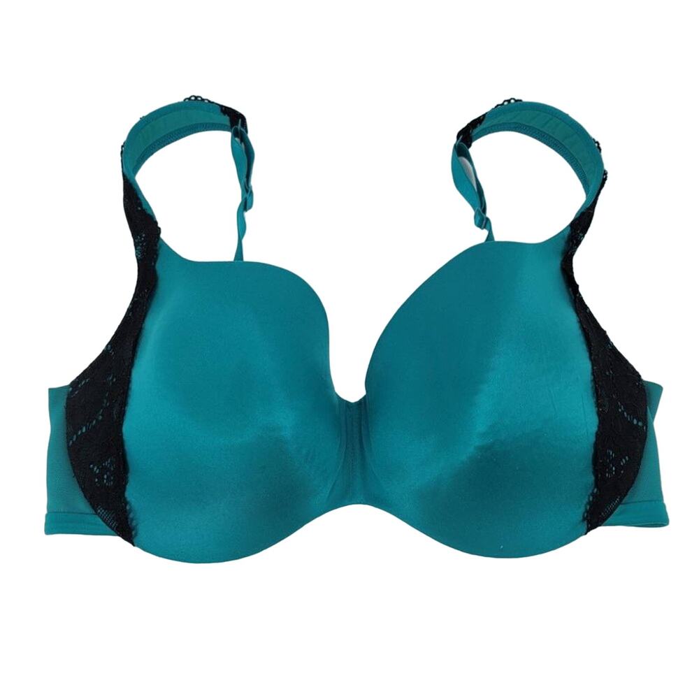 Cacique Teal Lace Slighty Padded Lace Detail Underwire Bra Size 38DD
